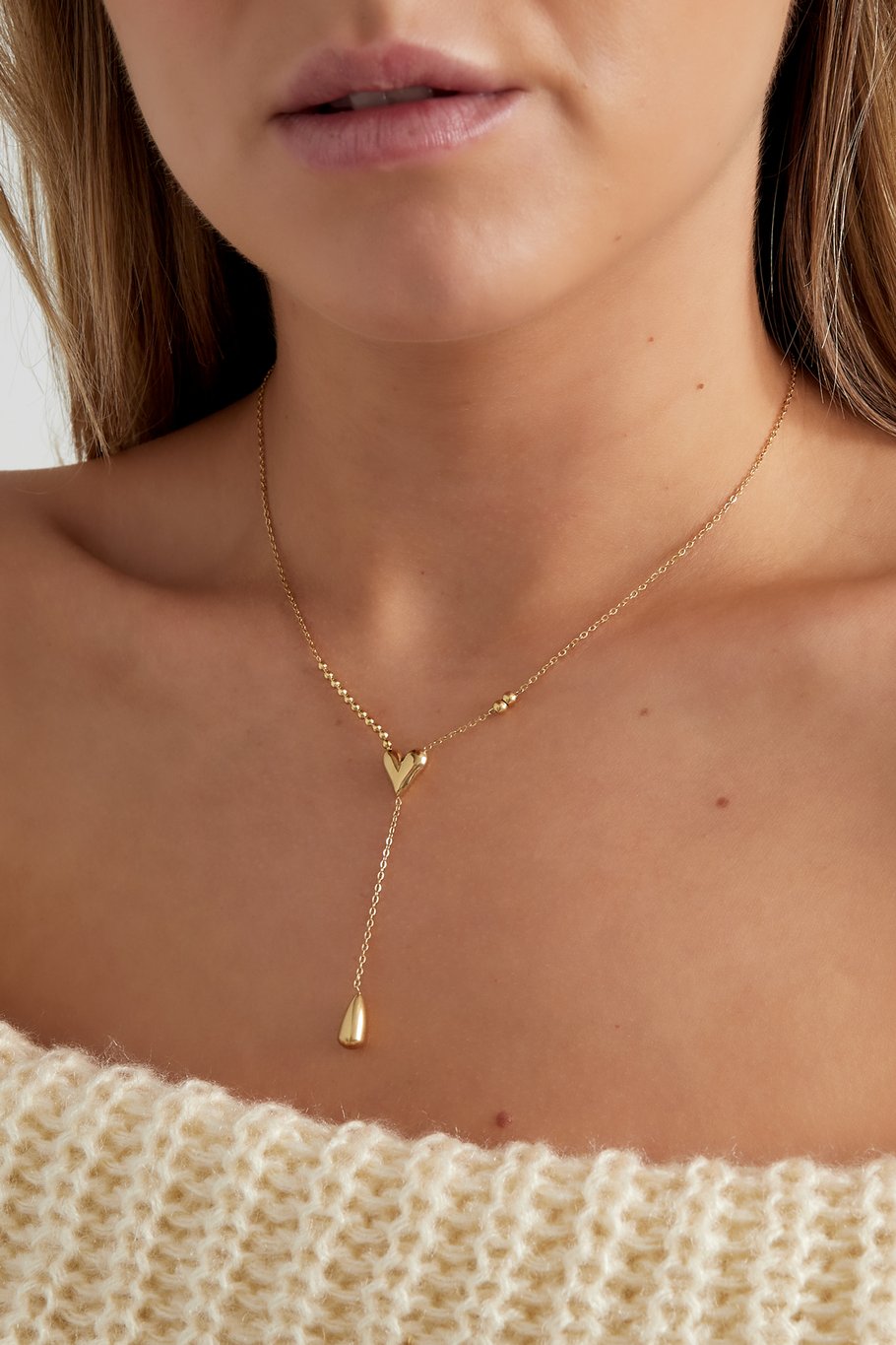 Collier en forme de coeur - Couleur or Image2